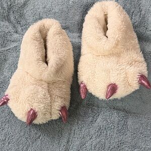 Cozy Cream Monster Claw Slippers